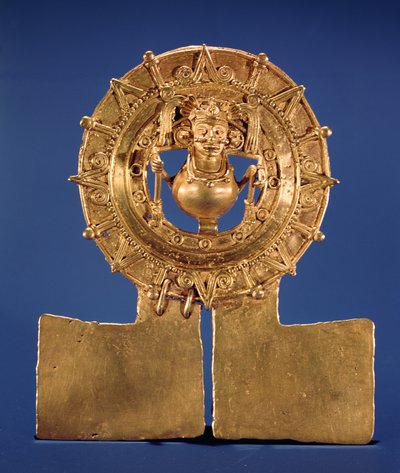 Pendant Representing a Sun Disk, Zaachila, Oaxaca by Mixtec